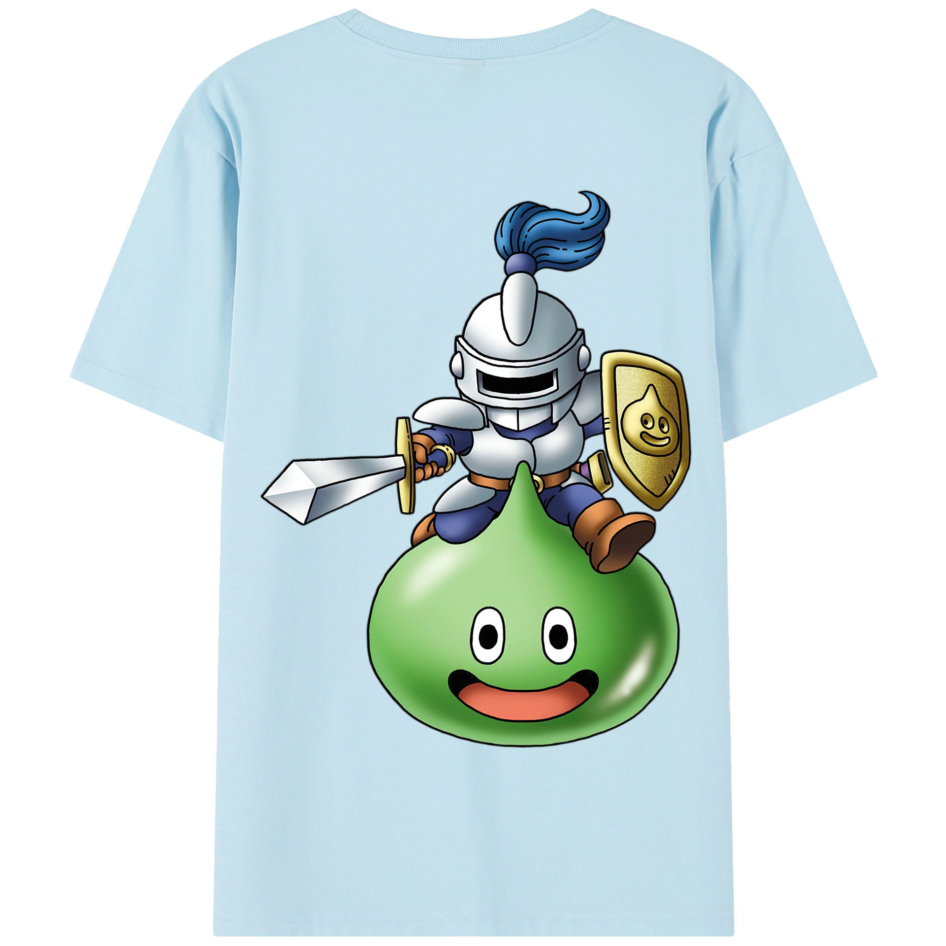 （画像用） ドラゴンクエスト Doragon Kuesuto Dragon Quest 綿100％半袖Tシャツ（背面プリント）